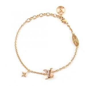 LOUIS VUITTON Gold Monogram Charm Bracelet